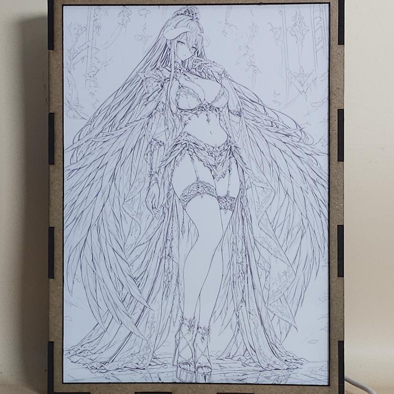 Lámpara LED Albedo - Overlord - Armadura negra y templo dorado - lámpara apagada