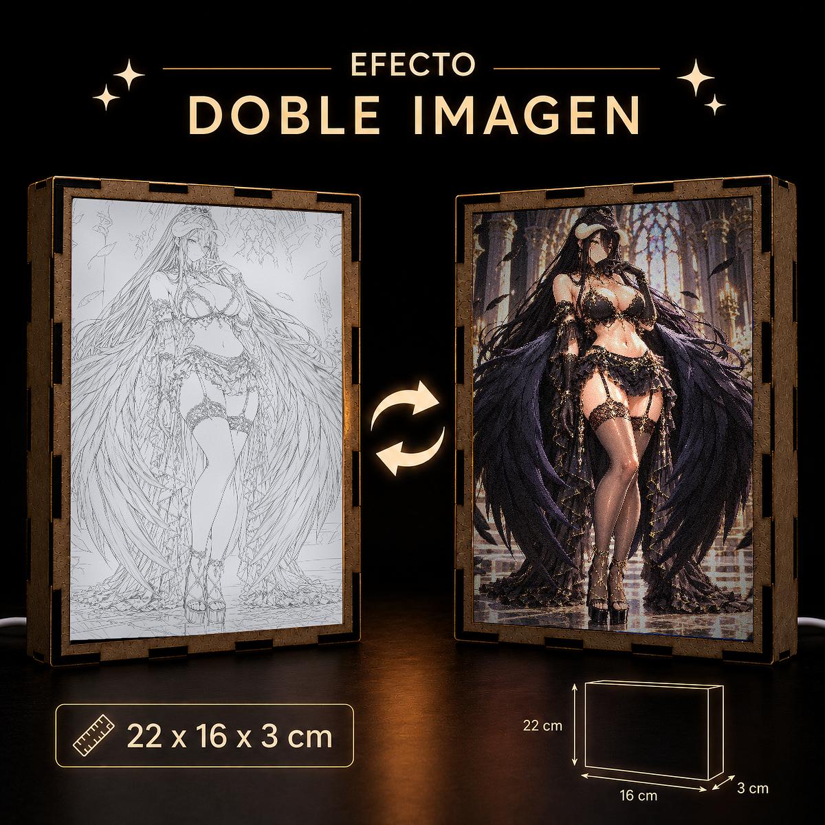 Lámpara LED Albedo - Overlord - Gótica negra y vidrieras - producto AnimeWaifu