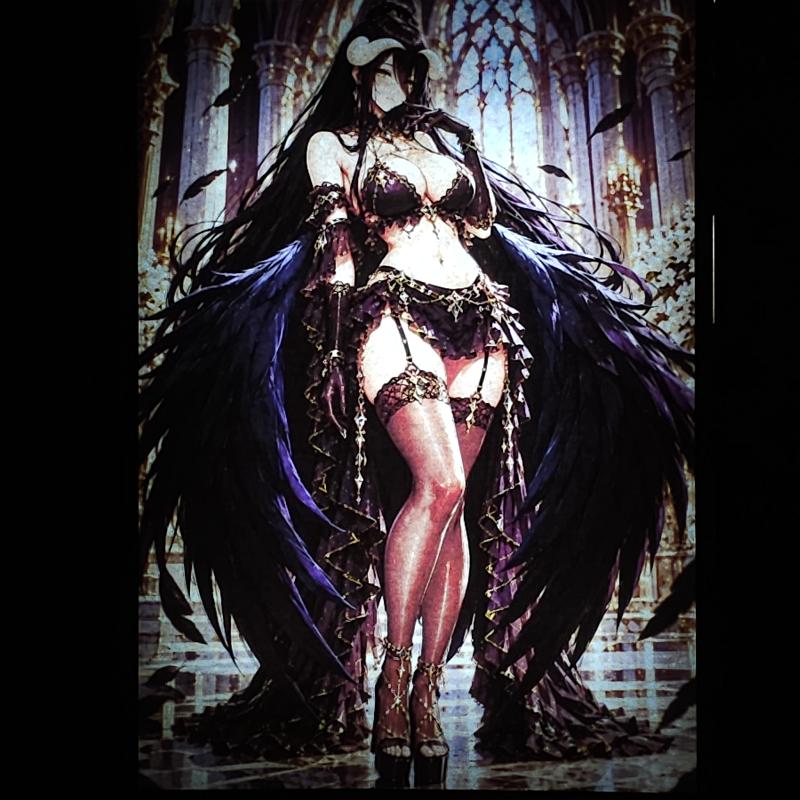 Lámpara LED Albedo - Overlord - Gótica negra y vidrieras - lámpara encendida