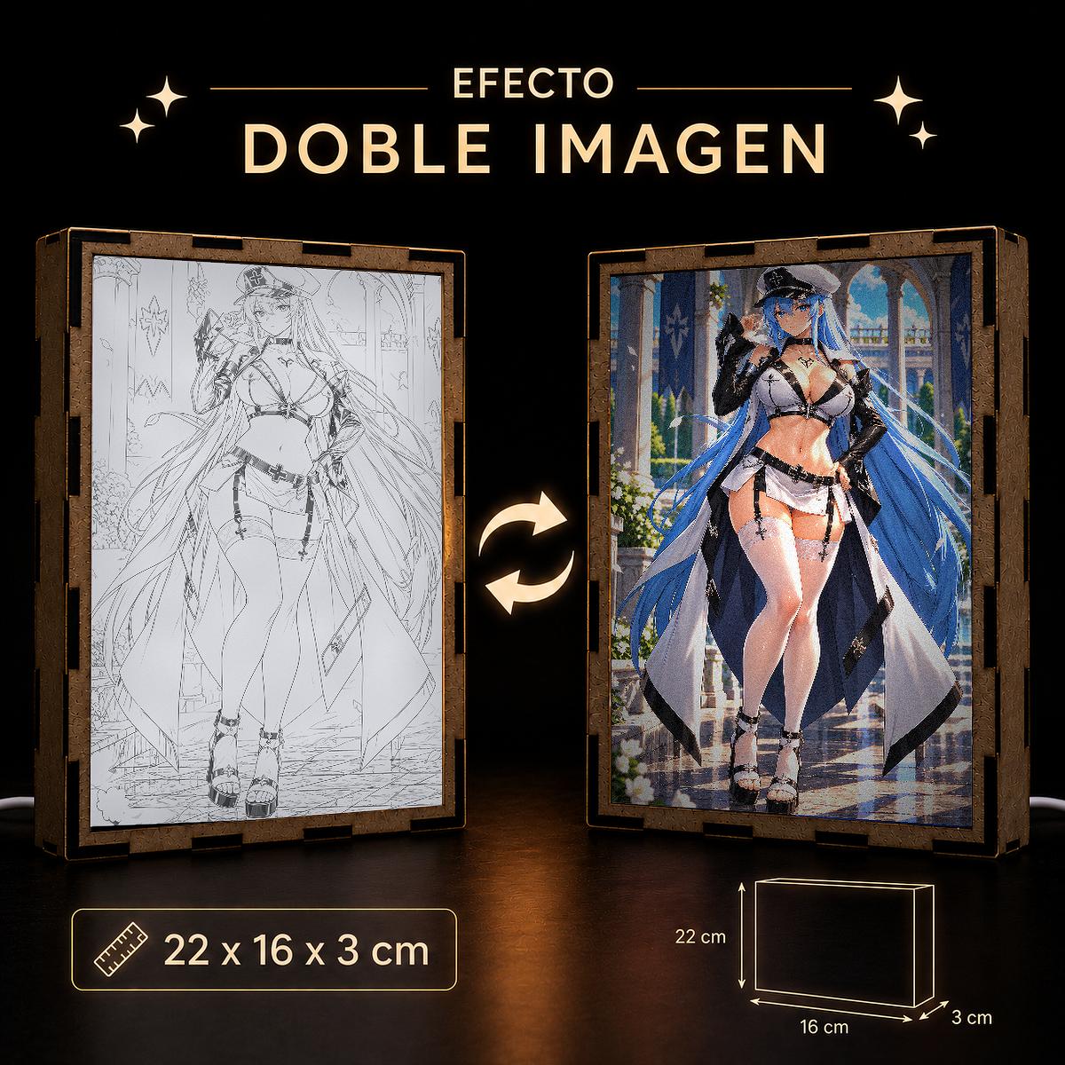Lámpara LED Esdeath – Akame ga Kill! – Uniforme militar y palacio - producto AnimeWaifu