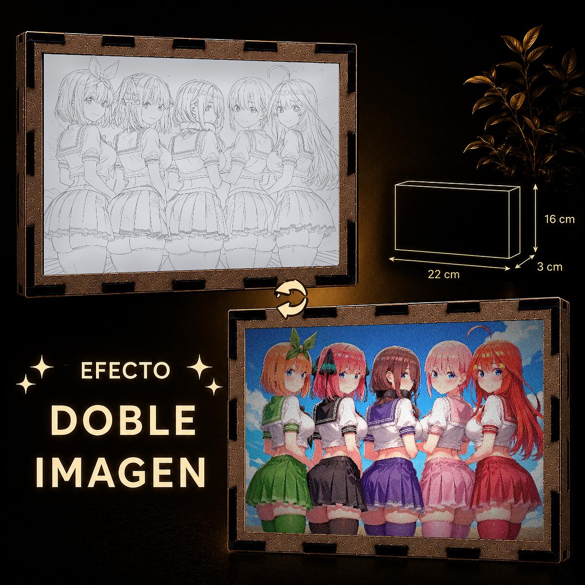 Lámpara LED de Las Quintillizas Nakano – Efecto Doble Imagen - producto AnimeWaifu