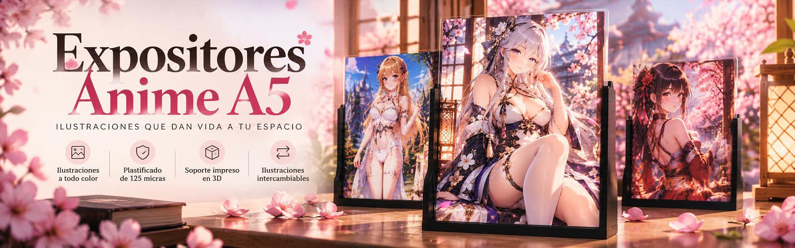 Banner de Expositores Anime A5 con Soporte 3D