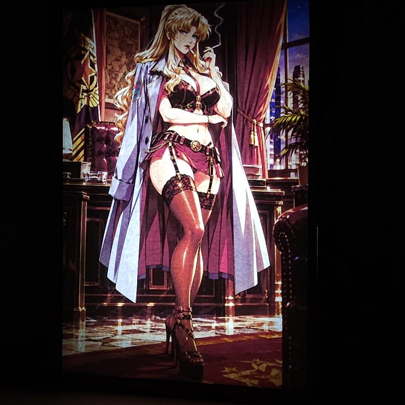 Lámpara LED Balalaika - Black Lagoon - Despacho nocturno - lámpara encendida