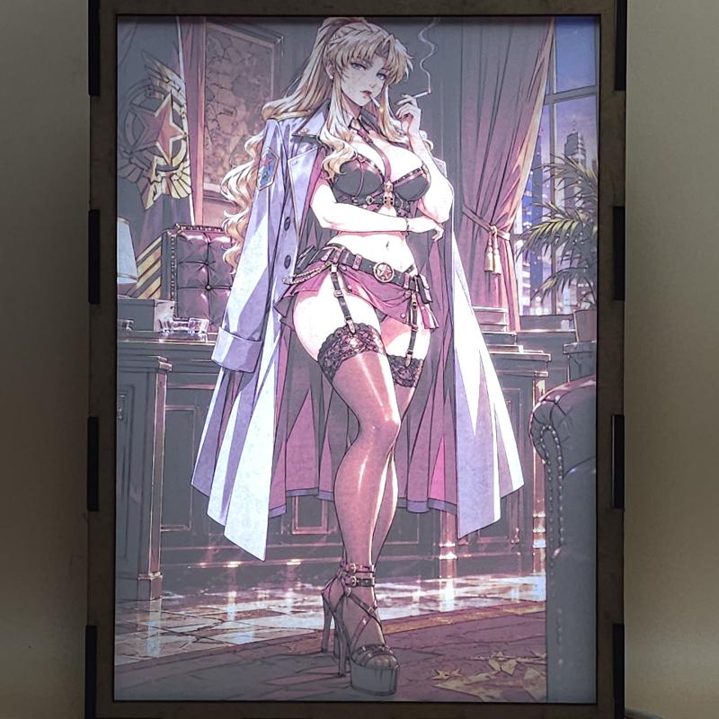 Lámpara LED Balalaika - Black Lagoon - Despacho nocturno - lámpara encendida con luz ambiente