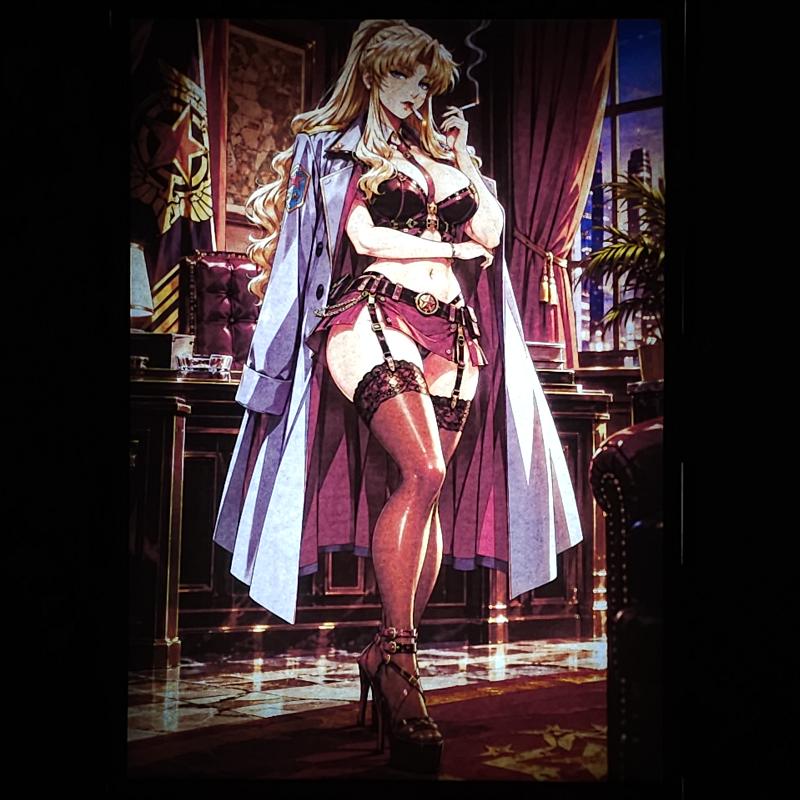 Lámpara LED Balalaika - Black Lagoon - Despacho nocturno - lámpara encendida
