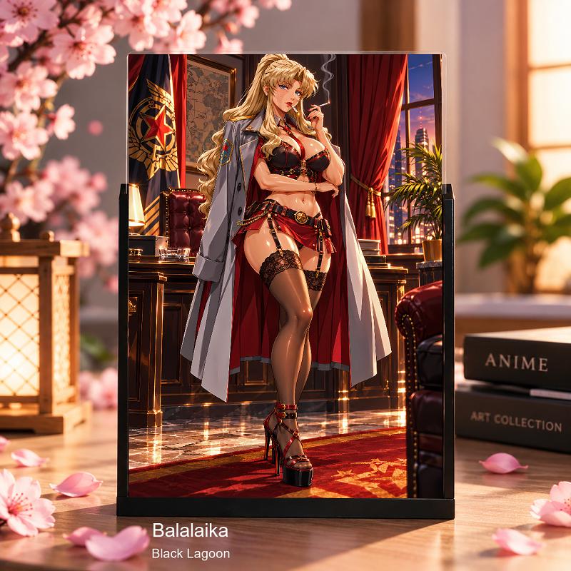 Expositor 3D Balalaika – Black Lagoon – Abrigo militar y despacho nocturno - producto AnimeWaifu
