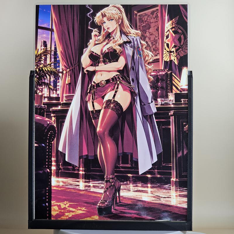 Expositor 3D Balalaika – Black Lagoon – Abrigo militar y despacho nocturno - lámpara apagada