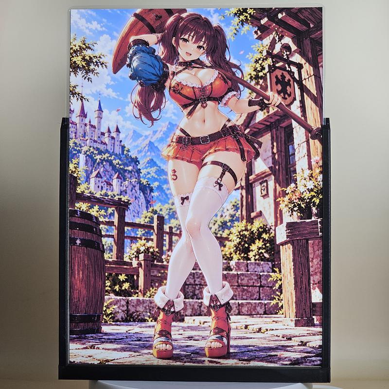 Expositor 3D Diane Nanatsu no Taizai - Martillo y vestido rojo - lámpara apagada