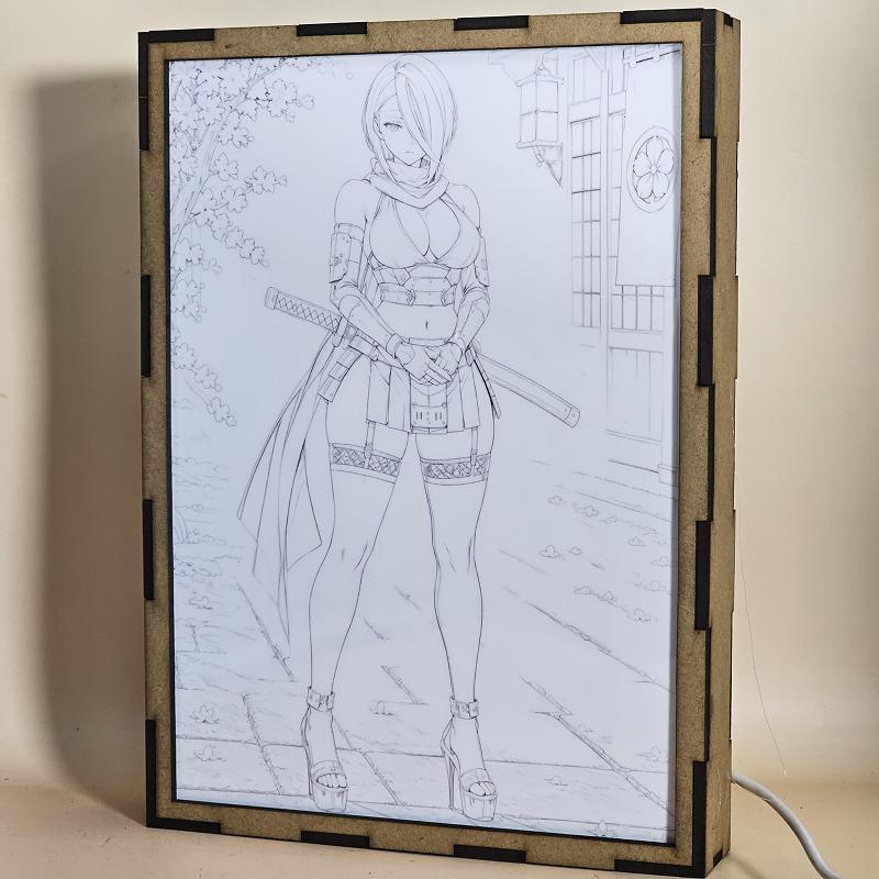 Lámpara LED Shinobi Dandadan - Cerezos Ninja - lámpara apagada
