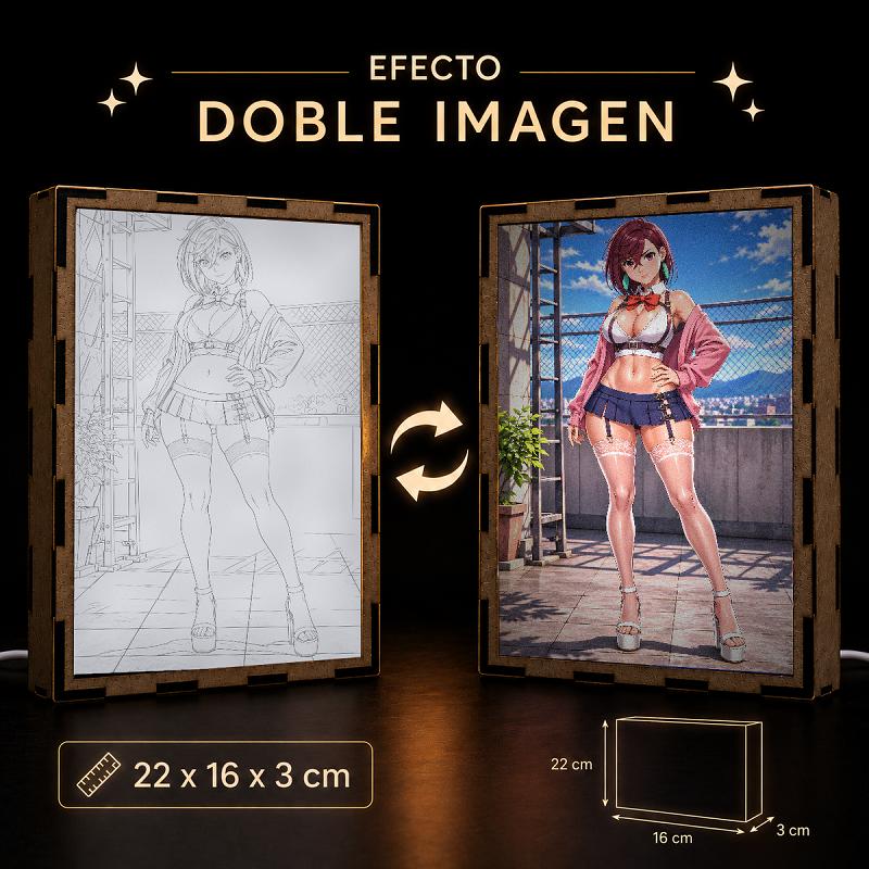 Lámpara LED Momo Ayase - Dandadan - Azotea y chaqueta rosa - producto AnimeWaifu