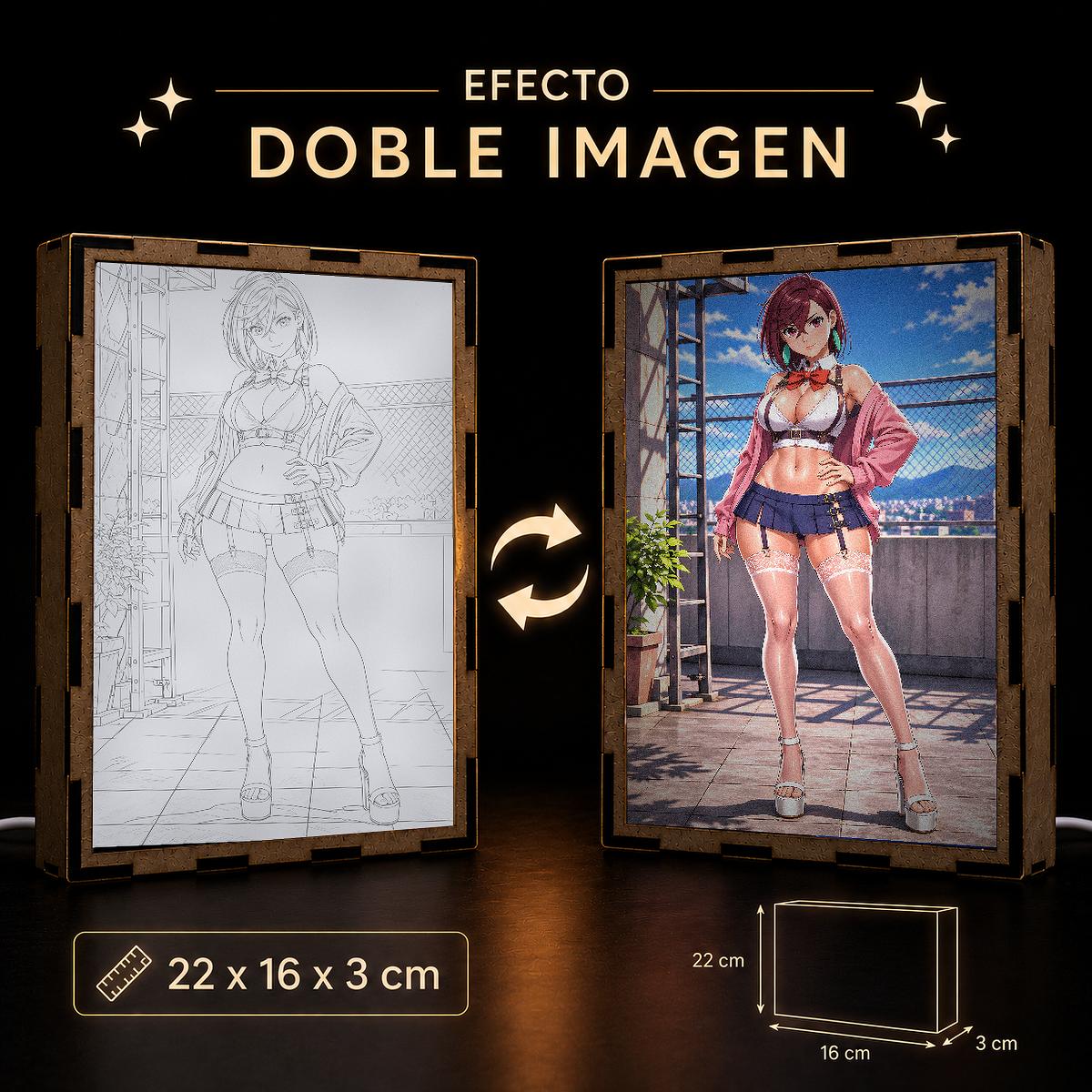 Lámpara LED Momo Ayase - Dandadan - Azotea y chaqueta rosa - producto AnimeWaifu