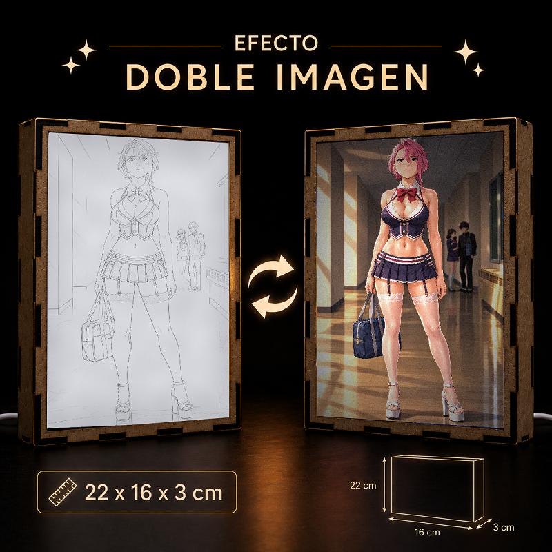 Lámpara LED Aira Shiratori - Dandadan - Pasillo escolar al atardecer - producto AnimeWaifu