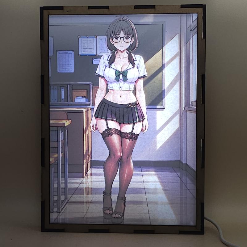 Lámpara LED Rin Sawaki - Dandadan - Aula al atardecer - lámpara encendida con luz ambiente