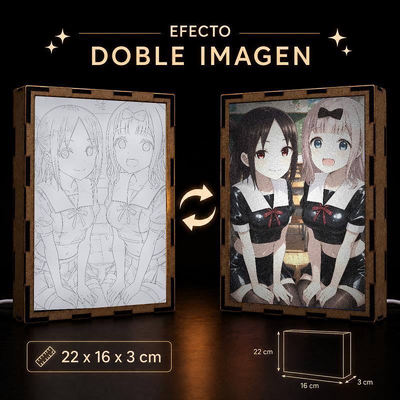 Lámpara LED Kaguya Shinomiya y Chika Fujiwara - Kaguya-sama: Love is War - producto AnimeWaifu