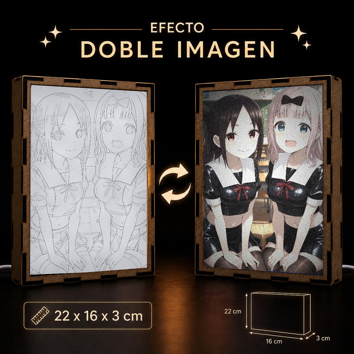 Lámpara LED Kaguya Shinomiya y Chika Fujiwara - Kaguya-sama: Love is War - producto AnimeWaifu