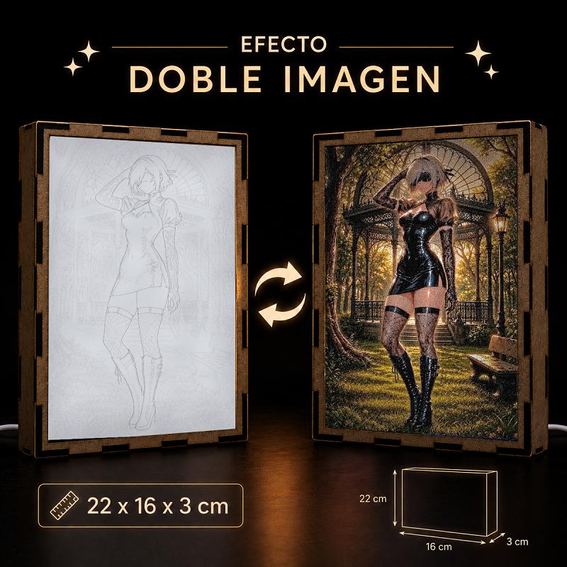 Lámpara LED 2B Indumentaria Negra – NieR:Automata - producto AnimeWaifu