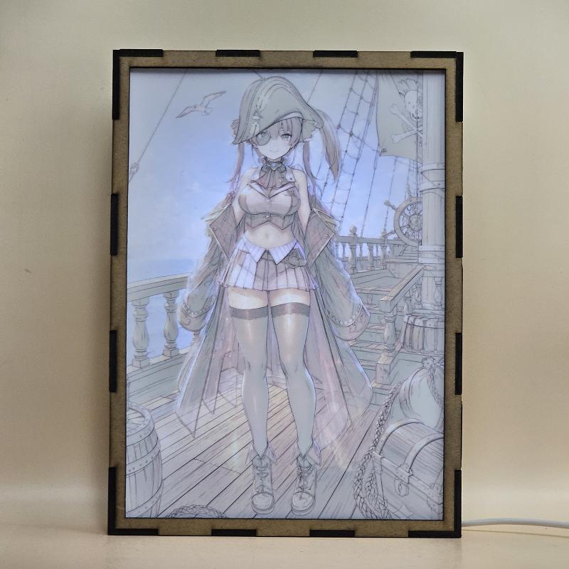 Lámpara Houshou Marine – Hololive VTuber - lámpara encendida con luz ambiente
