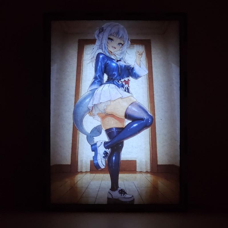 Lámpara LED Gawr Gura – hololive - lámpara encendida