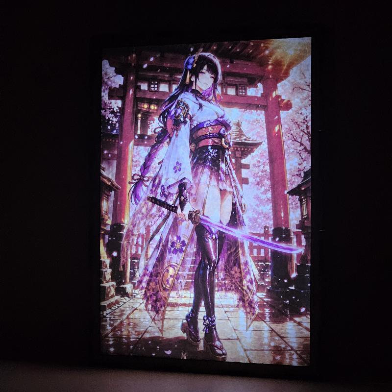 Lámpara LED Raiden Shogun – Genshin Impact - lámpara encendida