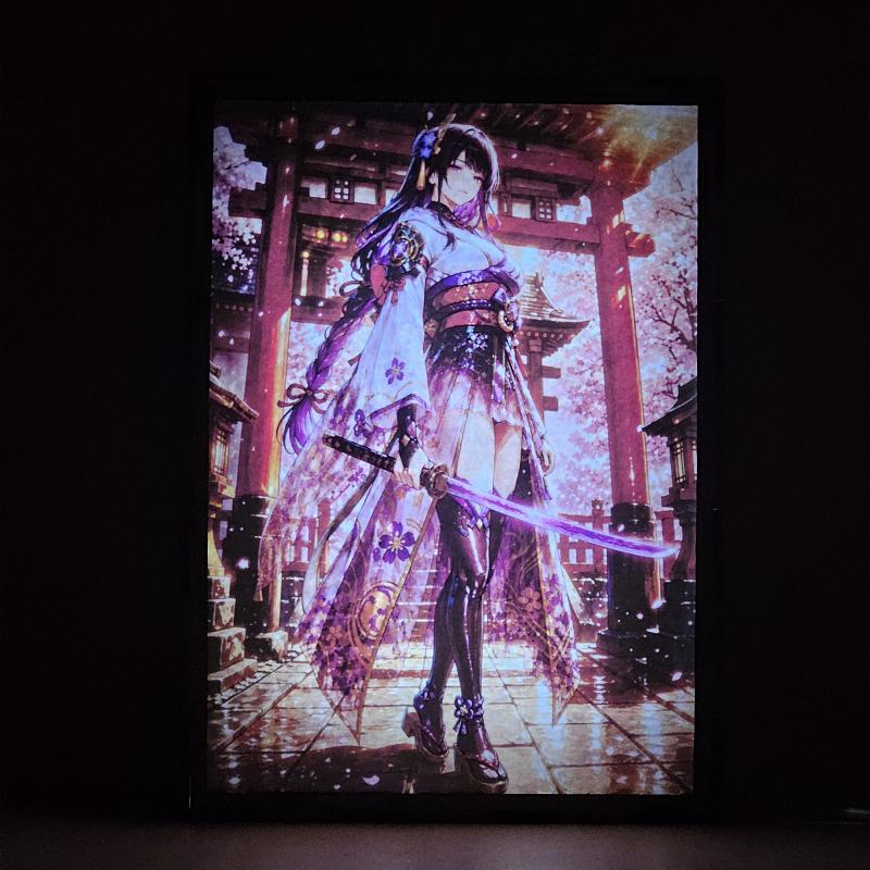 Lámpara LED Raiden Shogun – Genshin Impact - lámpara encendida