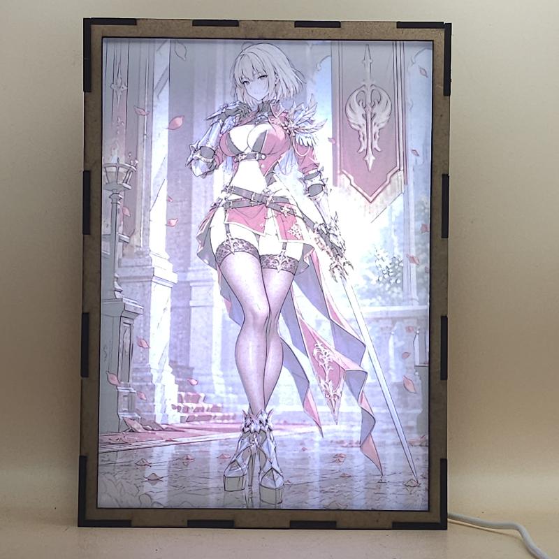 Lámpara LED Cha Hae-In - Solo Leveling - lámpara encendida con luz ambiente