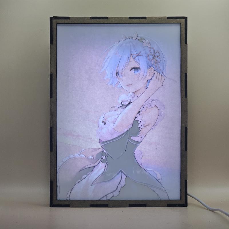 Lámpara LED Rem - Re:Zero - lámpara encendida con luz ambiente