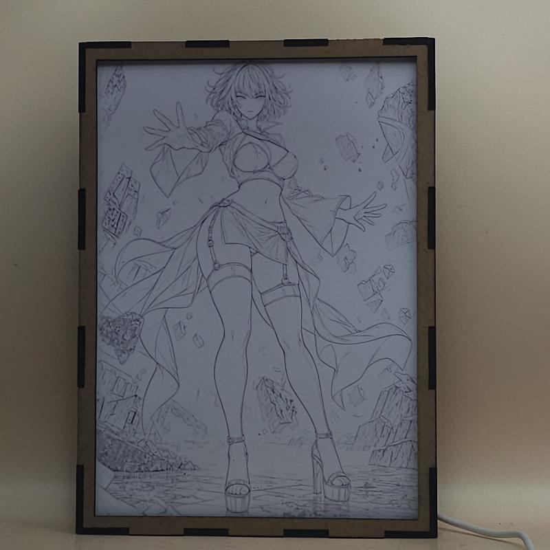 Lámpara Fubuki - One Punch Man - Poder Psíquico entre Escombros - lámpara encendida